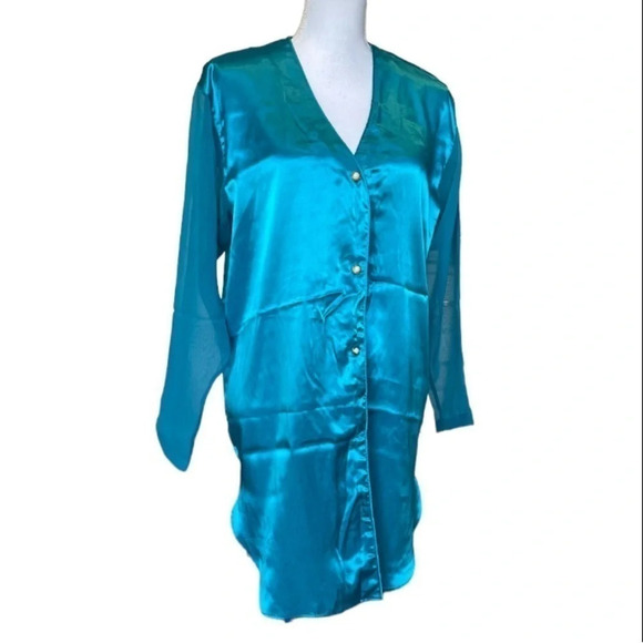 Victoria’s Secret Slip Womens Medium Vintage Gold Label Mesh Victorian Classy - Picture 2 of 13